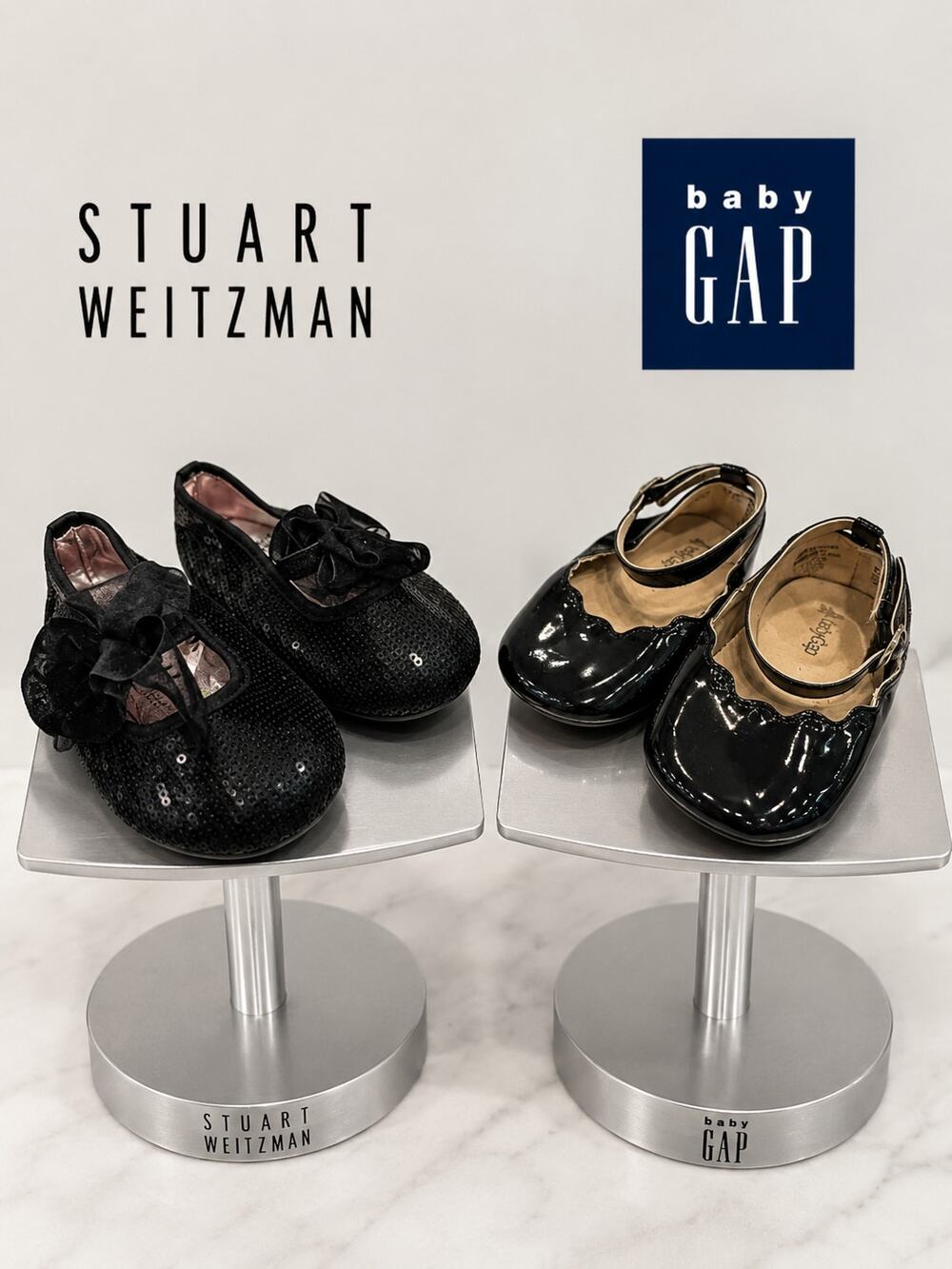 Stuart Weitzman Baby Bling Baby Shoes US 3 + Baby Gap Bonus Pair